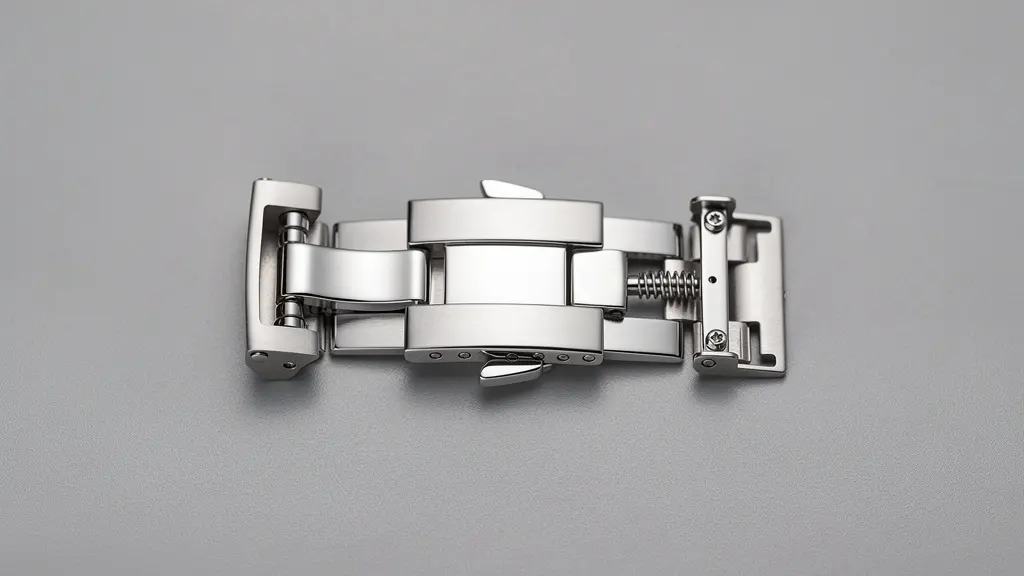 Rolex deployment clasp mechanism showing folding structure