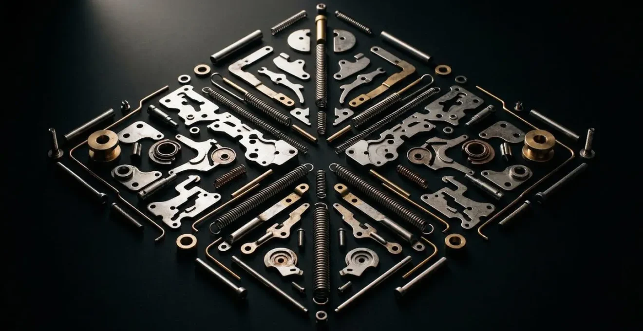 Detailed cross-section view of La Pousette alpha back showing internal spring and clutch mechanism