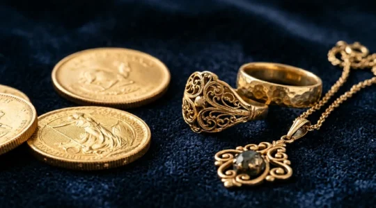 Professional comparison of jewelry pieces and investment coins under different VAT schemes in UK market