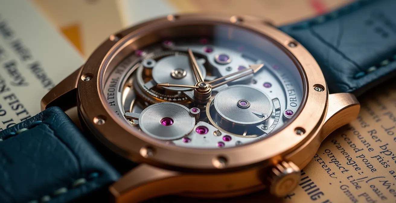 Close-up macro shot of watch components for insurance documentation