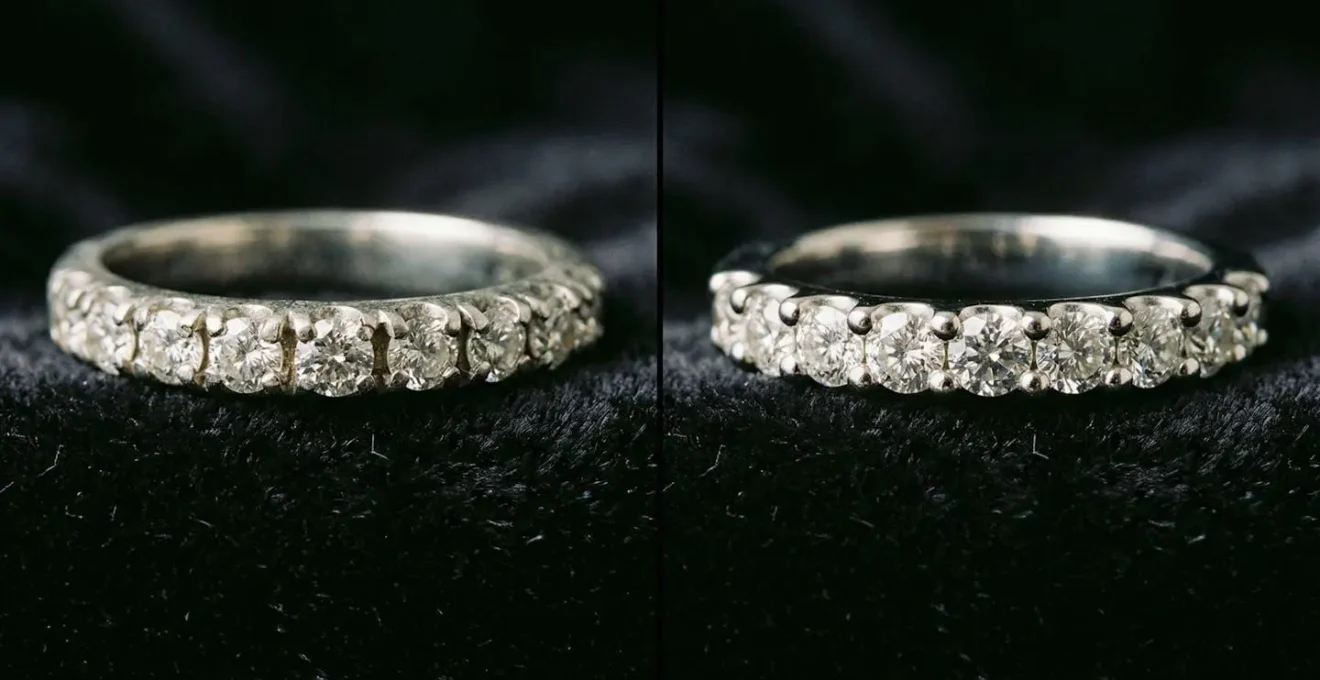 Detailed view of secure 4-prong pave diamond setting technique